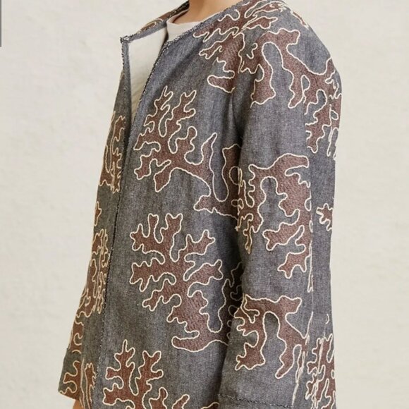 Embroidered Crew Neck Jacket - Picture 7 of 13